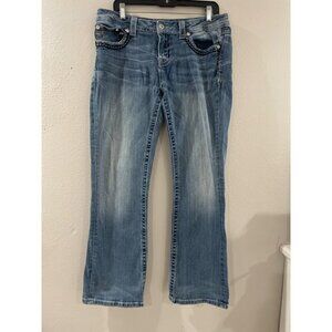 Miss me Womens Cotton Easy Boots waterfall sequins embellished jeans size 31